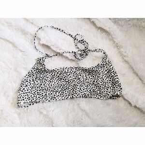 Aerie Scoop Style Black and White Spotted Strappy Bikini Top Size Medium